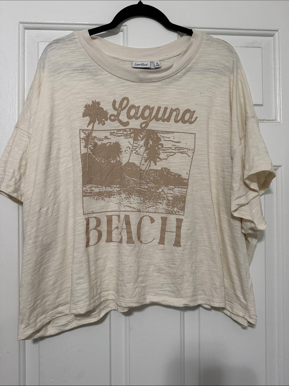 Torrid Lovesick Laguna Beach Graphic Tee - Cream and Tan